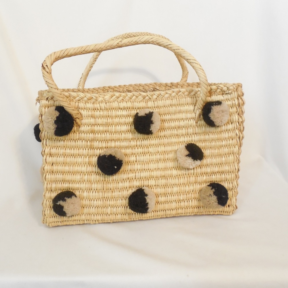 Nannacay Woven Reed Pom PomTote - Picture 4 of 9